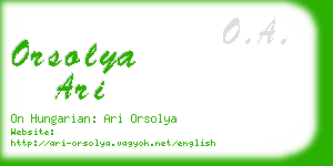 orsolya ari business card